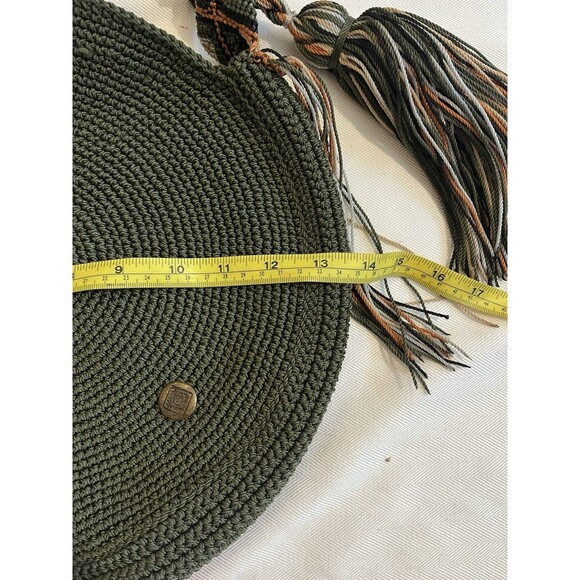 Nativo Macrame Crochet Round Crossbody Handbag Aztec Strap Southwest Fringe - Picture 8 of 11